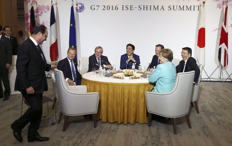 Лидеры стран-участниц саммита G7 в Японии. 26 мая 2016 года Лидеры стран-участниц саммита G7 в Японии. 26 мая 2016 года