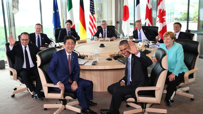 Лидеры стран-участниц саммита G7 в Японии. 26 мая 2016 года Лидеры стран-участниц саммита G7 в Японии. 26 мая 2016 года