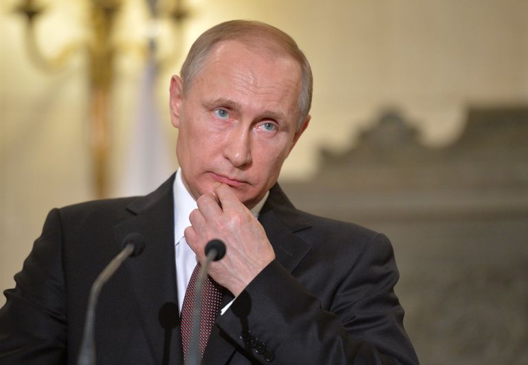 Президент России Владимир Путин во время пресс-конференции в Афинах. 27 мая 2016 года 