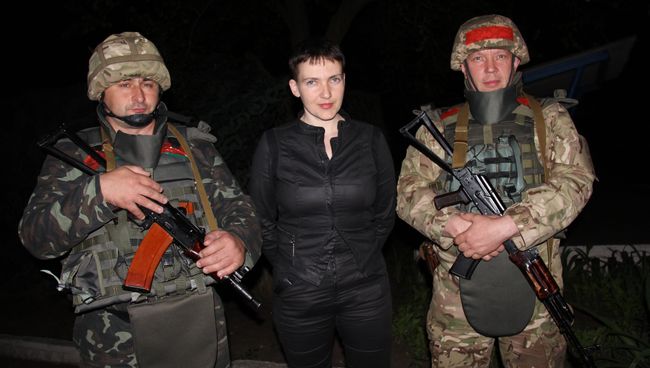 Народный депутат Украины Надежда Савченко в Славянске, Донецкая область, Украина. 6 июня 2016