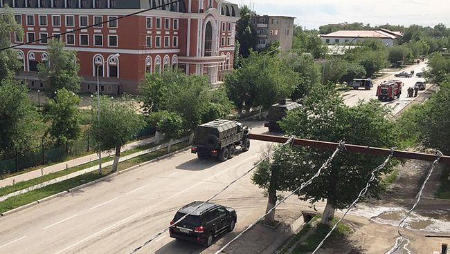 Автомобили правоохранительных органов Казахстана в Актобе. Архивное фото