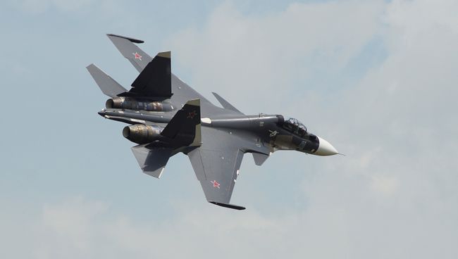Самолет Су-30СМ на конкурсе летных экипажей. Архивное фото