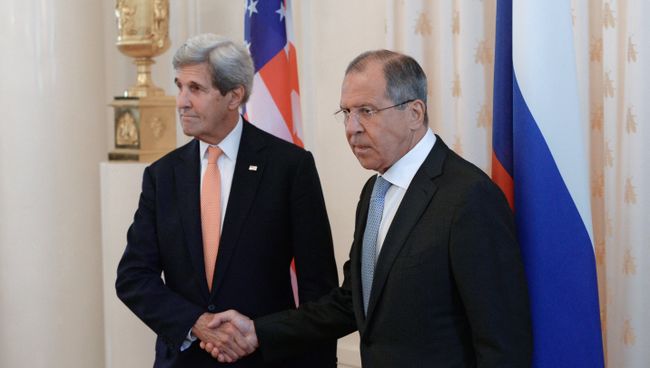 Встреча главы МИД РФ С. Лаврова с Госсекретарем США Дж.Керри