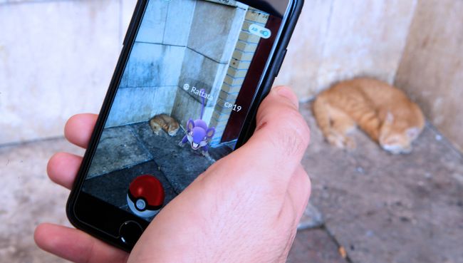 Игра Pokemon Go на экране мобильного телефона. Архивное фото Игра Pokemon Go на экране мобильного телефона. Архивное фото