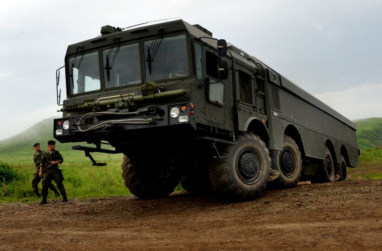 Береговой ракетный комплекс Бастион во время учений в Приморском крае