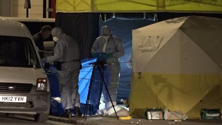 Лондонская полиция работала на месте, где мужчина напал с ножом на прохожих Лондонская полиция работала на месте, где мужчина напал с ножом на прохожих
