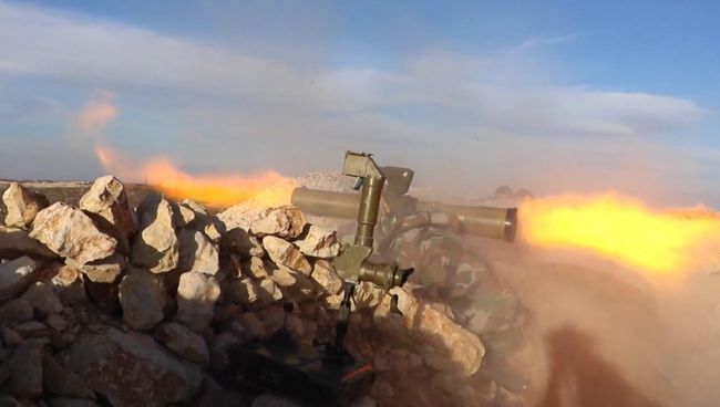 Сирийские солдаты обстреливали боевиков из комплексов Конкурс-М в Кобани