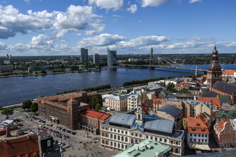 Вид города Рига в Латвии 