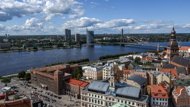 Вид города Рига в Латвии 