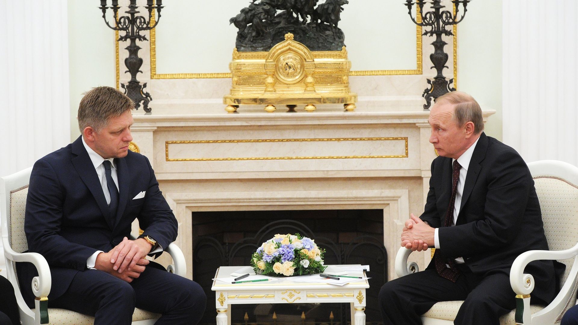 Президент России Владимир Путин и премьер-министр Словакии Роберт Фицо во время встречи в Кремле. 25 августа 2016 Президент России Владимир Путин и премьер-министр Словакии Роберт Фицо во время встречи в Кремле. 25 августа 2016 - РИА Новости, 1920, 08.01.2025