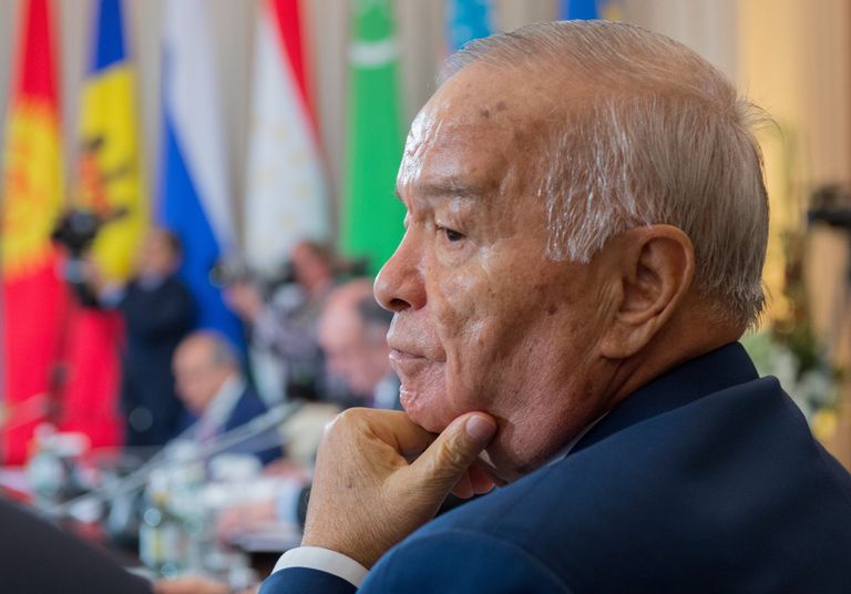 Президент Узбекистана Ислам Каримов во время заседания глав государств-участников СНГ. 2015 год Президент Узбекистана Ислам Каримов во время заседания глав государств-участников СНГ. 2015 год