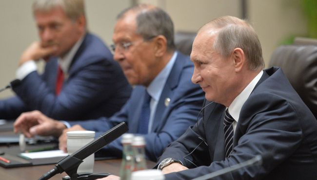 Президент РФ Владимир Путин во время встречи с президентом США Бараком Обамой в Ханчжоу. 5 сентября 2016