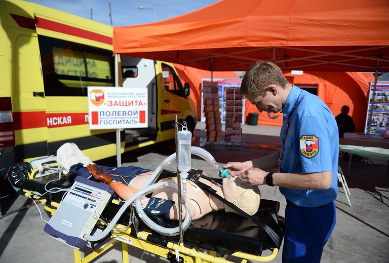 Полевой многофункциональный госпиталь представлен в открытой экспозиции на Международном военно-техническом форуме АРМИЯ-2016