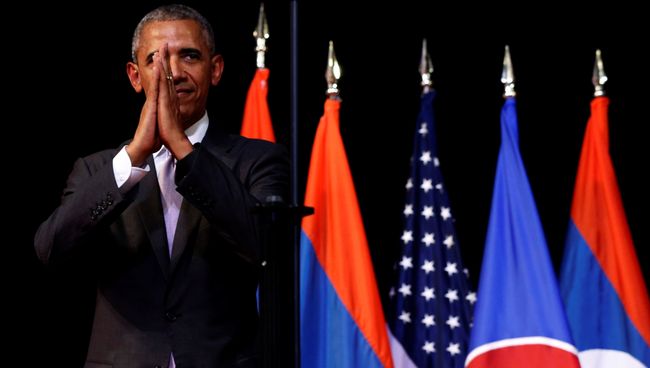 Президент США Барак Обама во время саммита АСЕАН в столице Лаоса Вьентьяне Президент США Барак Обама во время саммита АСЕАН в столице Лаоса Вьентьяне