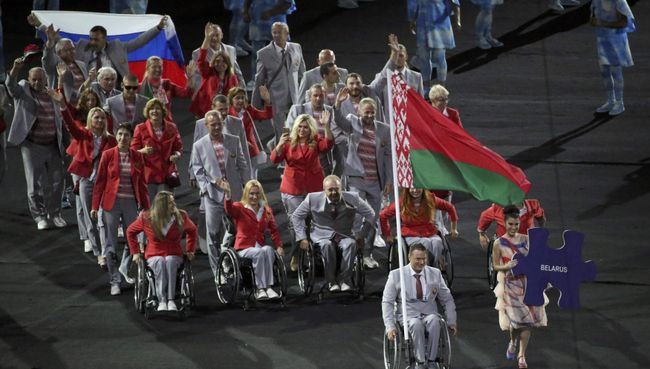 Делегация Белоруссии на церемонии открытия Паралимпийских игр в Рио. 8 сентября 2016