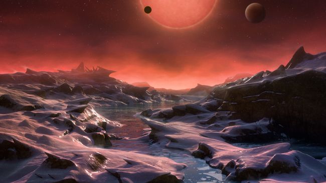 Так художник представил себе планету TRAPPIST-1d и ее две кузины Так художник представил себе планету TRAPPIST-1d и ее две кузины