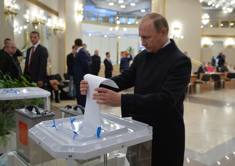 Президент РФ В. Путин на выборах в единый день голосования
