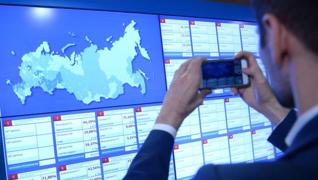 Информационные экраны в Центральной избирательной комиссии Информационные экраны в Центральной избирательной комиссии