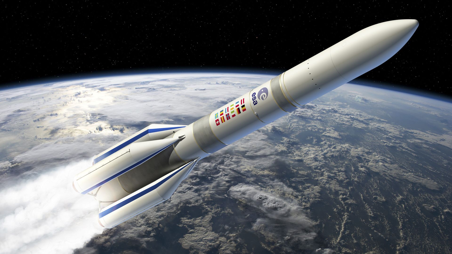 Новая европейская ракета-носитель Ariane-6 на рисунке художника ESA Новая европейская ракета-носитель Ariane-6 на рисунке художника ESA - РИА Новости, 1920, 22.11.2020