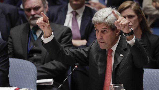 Госсекретарь США Джон Керри выступает на заседании Совета безопасности ООН