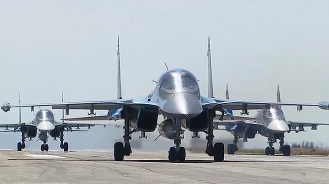 Вылет первой группы самолетов ВКС России с авиабазы Хмеймим. Архивное фото