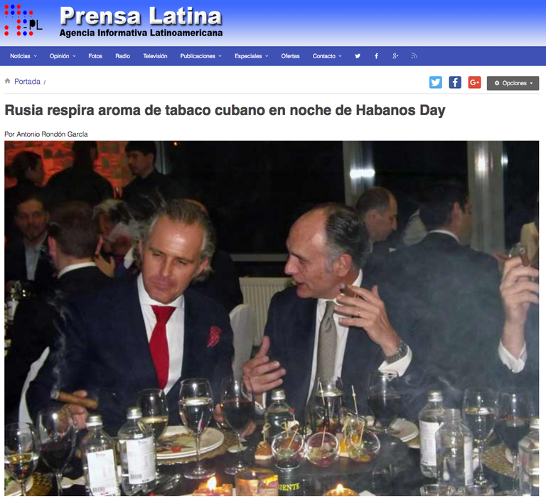 Фрагмент статьи на сайте латиноамериканского информационного агентства Prensa Latina Фрагмент статьи на сайте латиноамериканского информационного агентства Prensa Latina