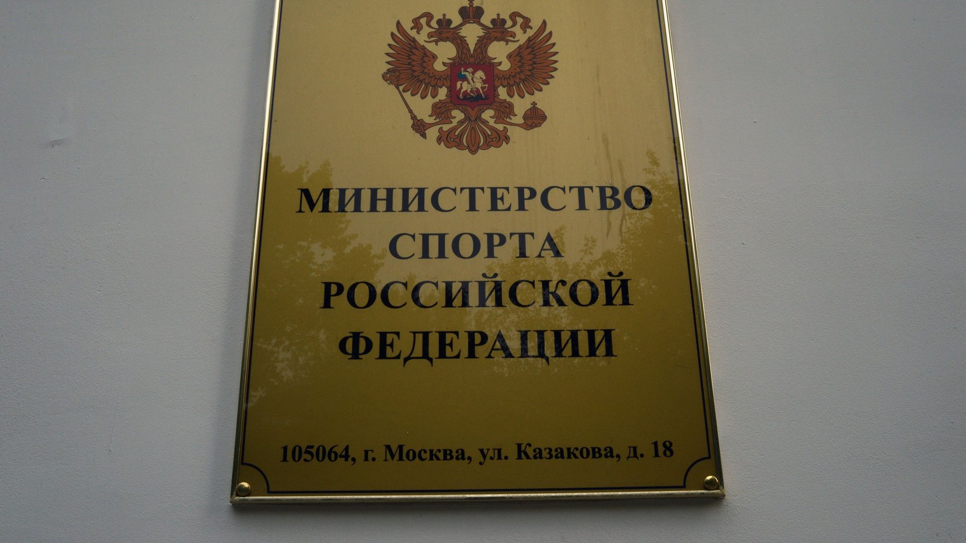 Вывеска на здании министерства спорта РФ на улице Казакова в Москве Вывеска на здании министерства спорта РФ на улице Казакова в Москве - РИА Новости, 1920, 25.01.2022
