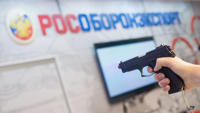 Стенд компании Рособоронэкспорт на выставке Интерполитех - 2016. Архивное фото Стенд компании Рособоронэкспорт на выставке Интерполитех - 2016. Архивное фото