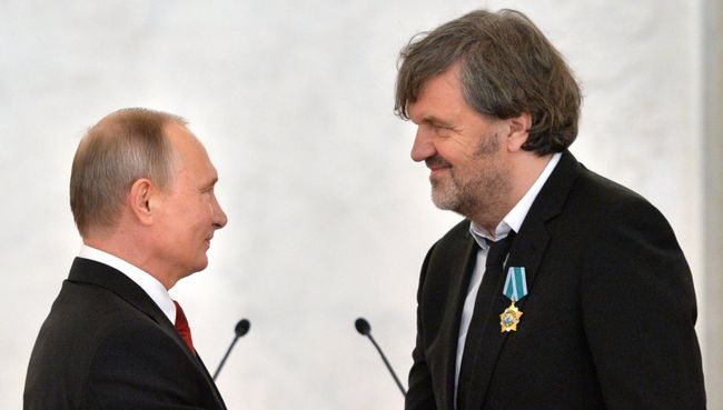 Президент РФ В. Путин и Эмир Кустурица. Архивное фото