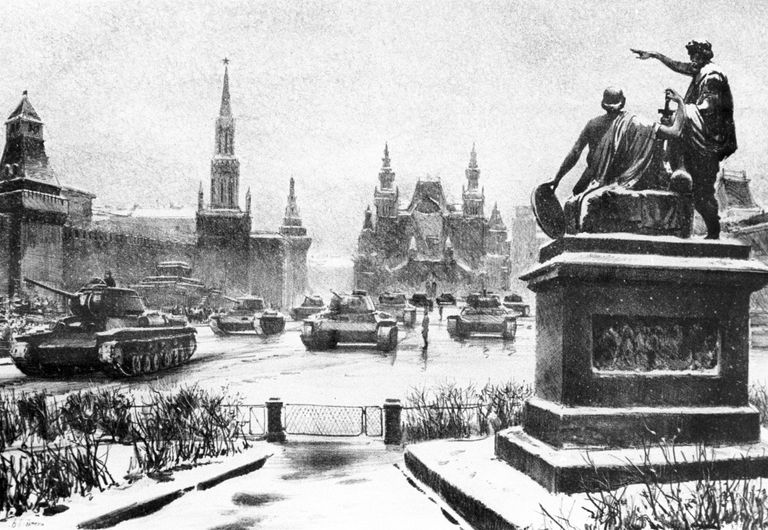 Парад 7 ноября 1941 года. Работа художника Владимира Богаткина Парад 7 ноября 1941 года. Работа художника Владимира Богаткина