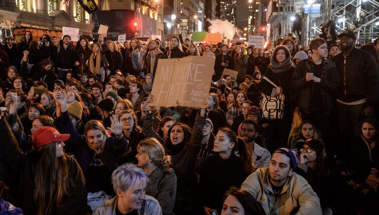 Акция протеста против Д. Трампа в Нью-Йорке Акция протеста против Д. Трампа в Нью-Йорке
