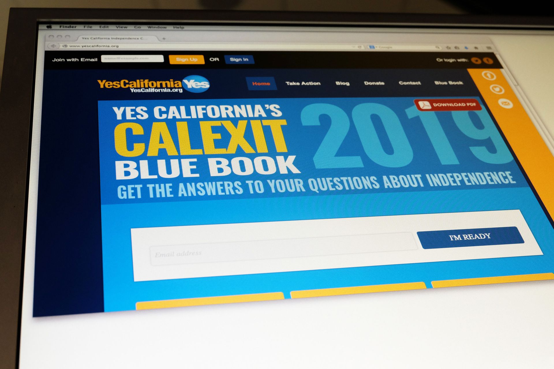 Страница сайта yescalifornia.org Страница сайта yescalifornia.org - РИА Новости, 1920, 22.07.2021