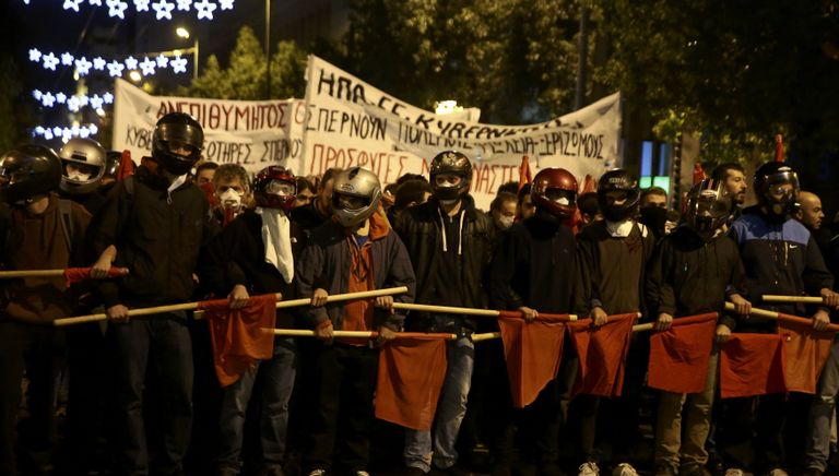 Акция протеста против визита президента США Барака Обамы в Афинах, Греция. 15 ноября 2016 Акция протеста против визита президента США Барака Обамы в Афинах, Греция. 15 ноября 2016