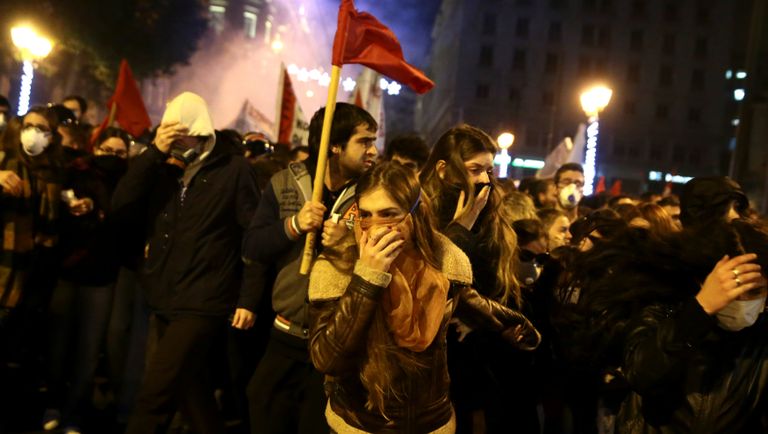 Акция протеста против визита президента США Барака Обамы в Афинах, Греция. 15 ноября 2016 Акция протеста против визита президента США Барака Обамы в Афинах, Греция. 15 ноября 2016