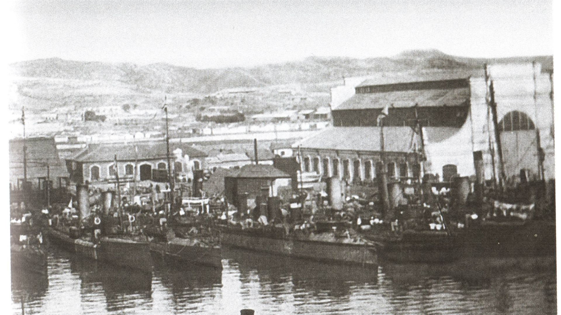 Русские миноносцы в гавани Порт-Артура. 1904 год  - РИА Новости, 1920, 05.09.2025