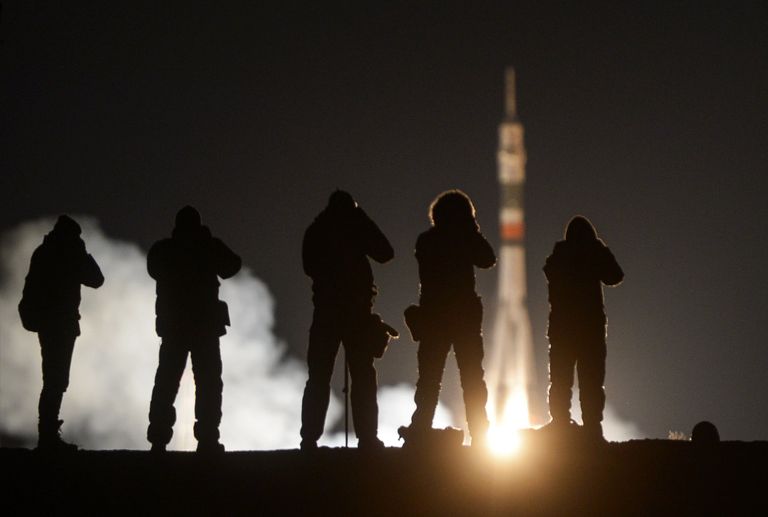 Пуск ракеты-носителя Союз-ФГ с пилотируемым кораблем Союз МС-03 с космодрома Байконур Пуск ракеты-носителя Союз-ФГ с пилотируемым кораблем Союз МС-03 с космодрома Байконур