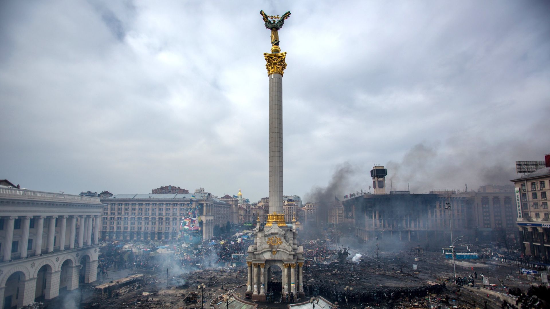 Площадь Независимости в Киеве. Февраль 2014 Площадь Независимости в Киеве. Февраль 2014 - РИА Новости, 1920, 21.11.2023