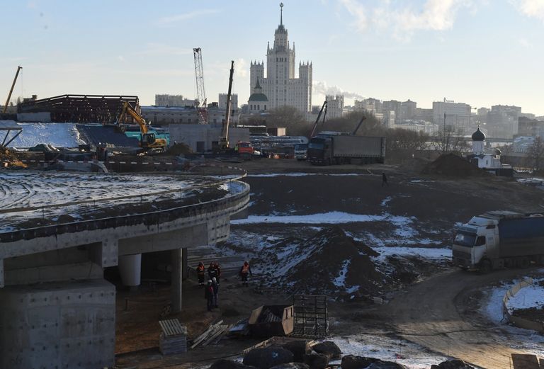 Строительство парка Зарядье в Москве Строительство парка Зарядье в Москве
