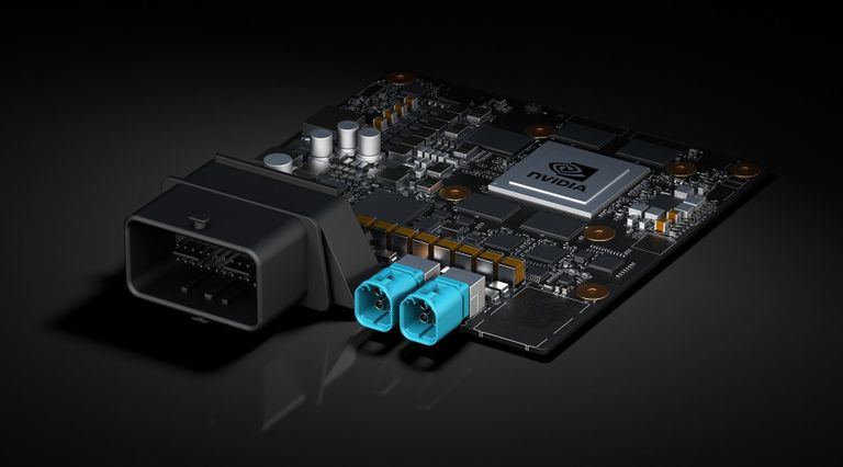 Плата одной из версий системы автопилота Nvidia Drive PX 2 Плата одной из версий системы автопилота Nvidia Drive PX 2