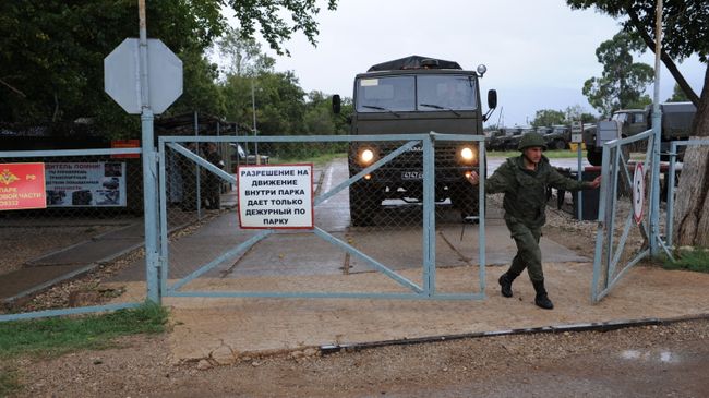 Российская военная база в городе Гудаута Республики Абхазия. Архивное фото