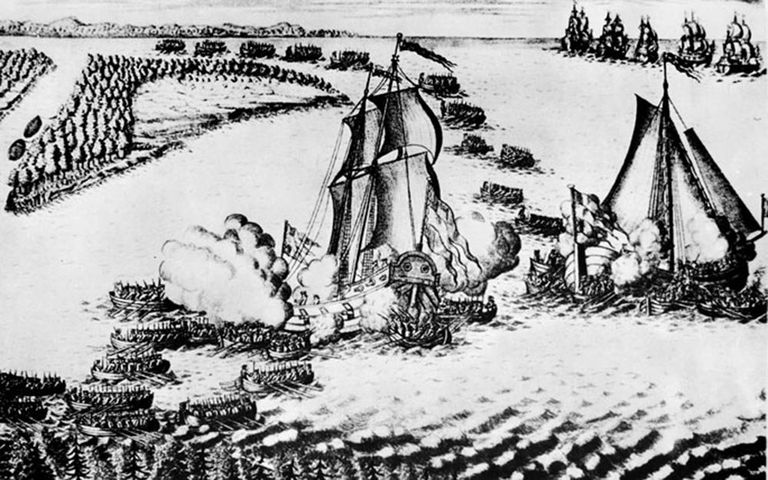 Адриан Шхонебек. Взятие шведских судов Астрильд и Гедан на невском взморье в ночь с 6 на 7 мая 1703 года Адриан Шхонебек. Взятие шведских судов Астрильд и Гедан на невском взморье в ночь с 6 на 7 мая 1703 года