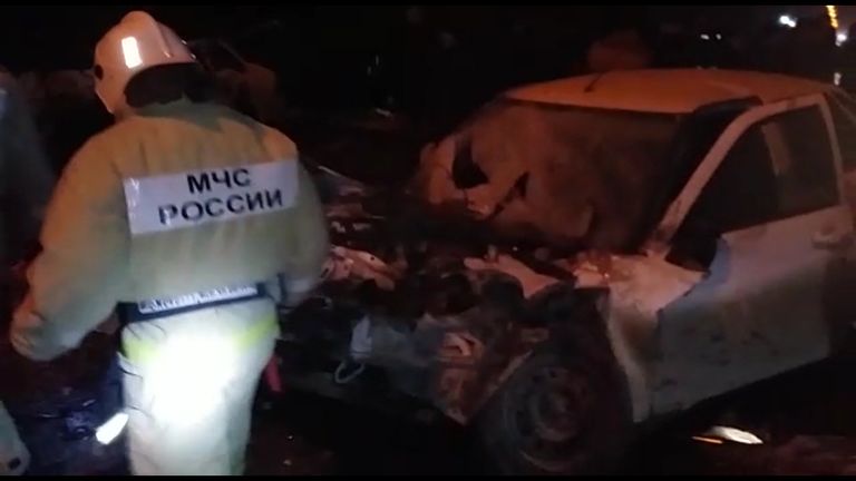 Кадры с места крупного ДТП на трассе Кавказ в Чечне Кадры с места крупного ДТП на трассе Кавказ в Чечне