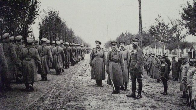 Первая мировая война. Российские войска во Франции в октябре 1916 года. Архивное фото