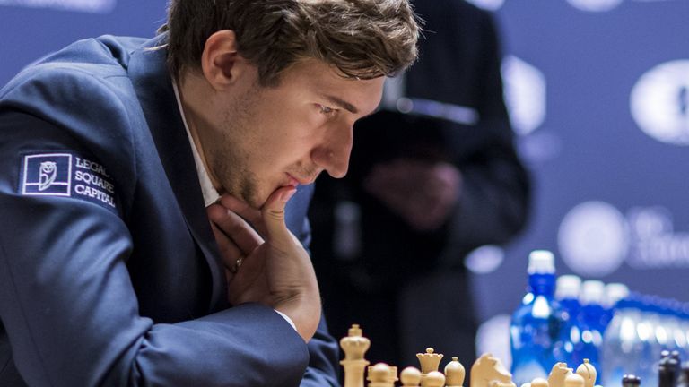 Гроссмейстер Сергей Карякин на чемпионе мира по шахматам в Нью-Йорке Гроссмейстер Сергей Карякин на чемпионе мира по шахматам в Нью-Йорке