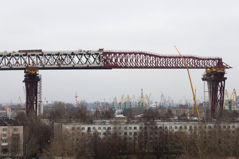 Строительство двухъярусного моста Западного скоростного диаметра в Санкт-Петербурге Строительство двухъярусного моста Западного скоростного диаметра в Санкт-Петербурге