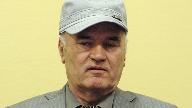 Сербский генерал Ратко Младич в Международном трибунале по бывшей Югославии (МТБЮ) в Гааге, Нидерланды