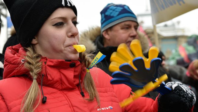 Участники акции профсоюзов за повышение социальных стандартов и снижение тарифов в Киеве. Архивное фото Участники акции профсоюзов за повышение социальных стандартов и снижение тарифов в Киеве. Архивное фото