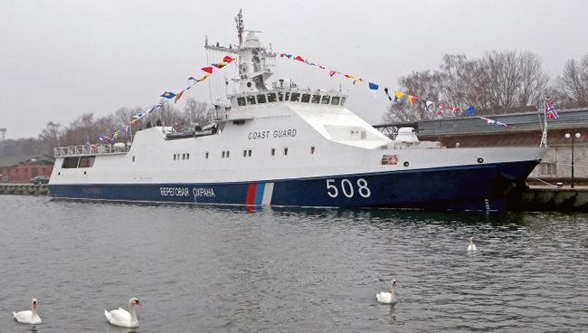 Встреча пограничного сторожевого корабля Надёжный в порту Балтийска Встреча пограничного сторожевого корабля Надёжный в порту Балтийска