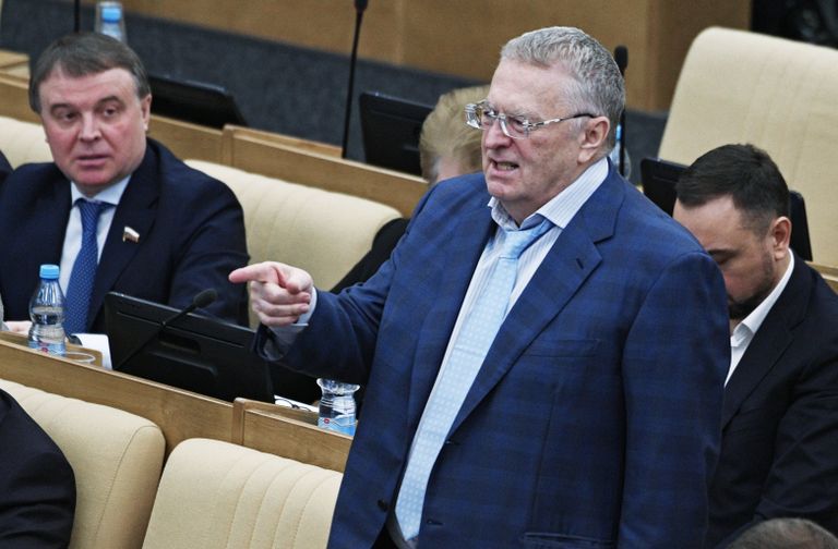 Лидер ЛДПР Владимир Жириновский на пленарном заседании Государственной думы России Лидер ЛДПР Владимир Жириновский на пленарном заседании Государственной думы России