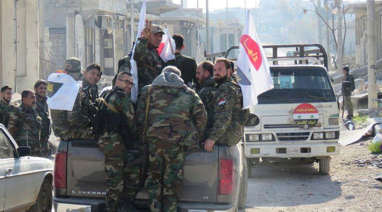 Сирийские военнослужащие в восточном Алеппо